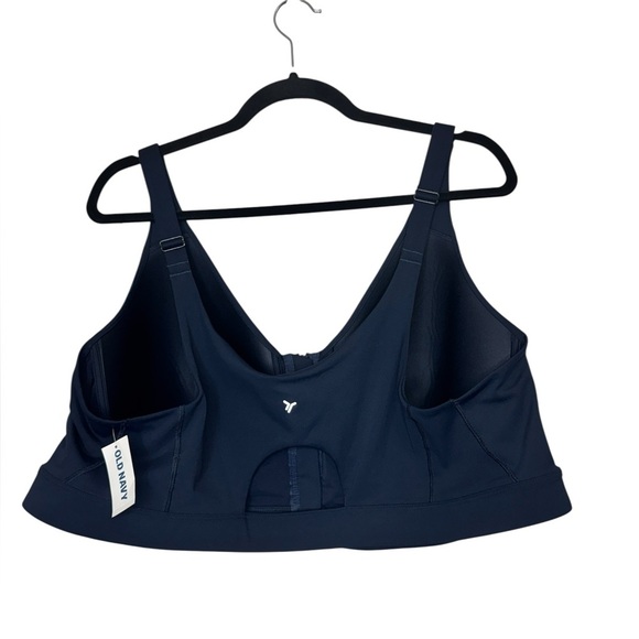 Old Navy Zip-Front Sports Bra Navy - Picture 3 of 8